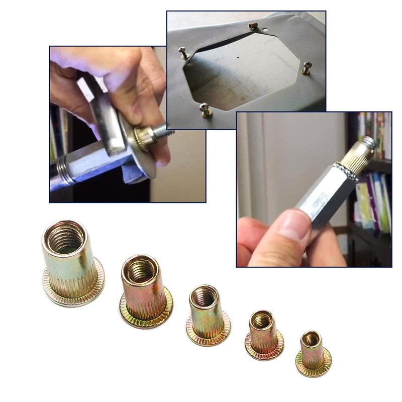 2_10-20PCS-set-M3-M4-M6-M8-M10-Carbon-steel-Rivet-Nuts-Flat-Head-Rivet-Nuts