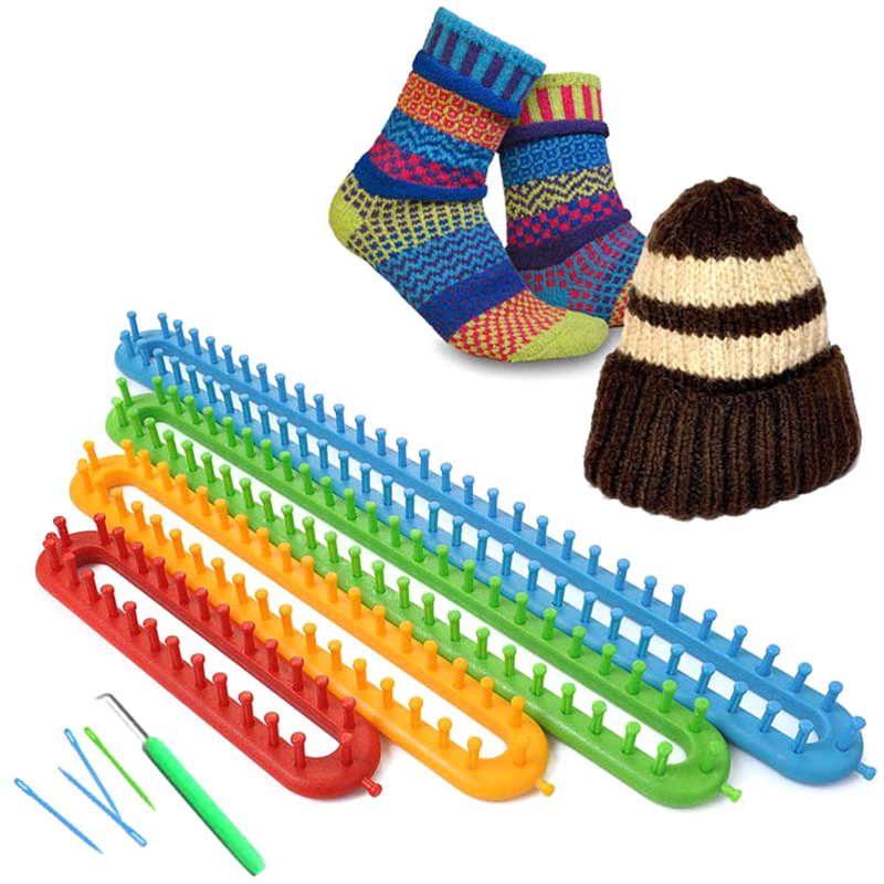 1_4pcs-Set-Long-Knitting-Knit-Wool-Loom-Sewing-Needle-sweater-Plastic-Castle-weaver-crochet-sewing-tools